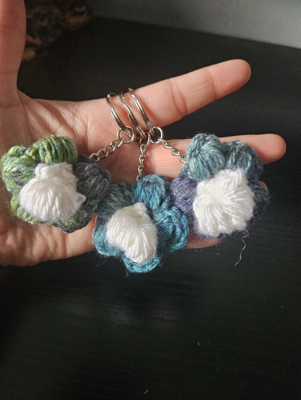 Handmade Crochet Flower Keychain
